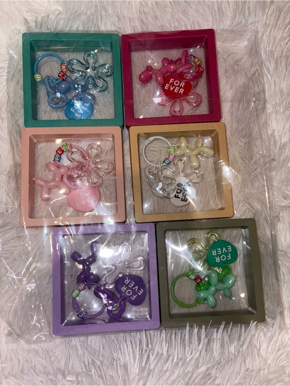 Balloon Dog Keychains Lot of 6